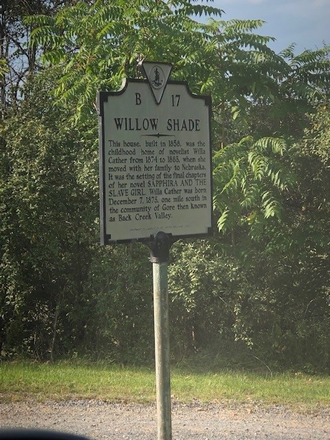 Willow Shade Historical Marker