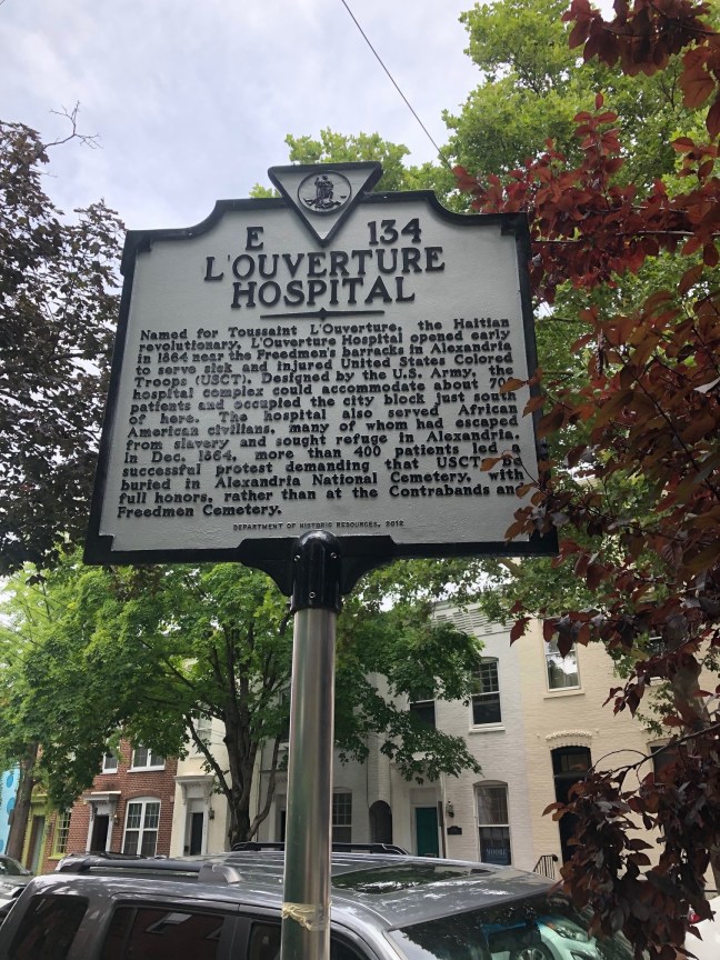 L'Ouverture Hospital Historical Marker, Alexandria, VA