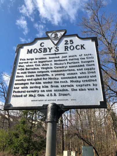 Mosby's Rock Historical Marker