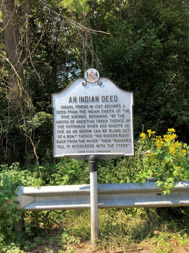 An Indian Deed Historical Marker, Sharpsburg, MD