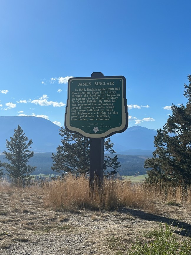 James Sinclair Historical Marker, British Columbia, Canada