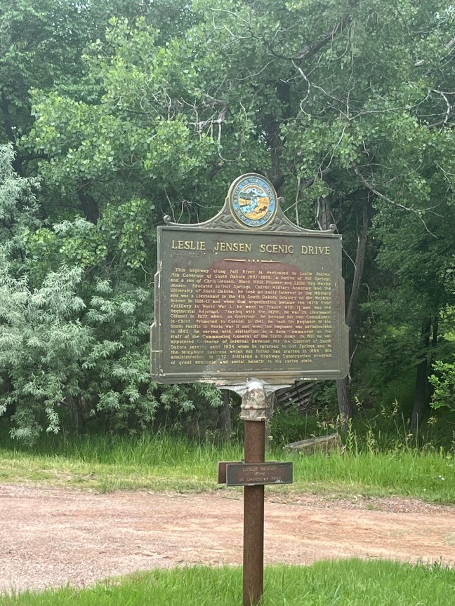 Leslie Jensen Scenic Drive Hot Springs SD Historical Marker
