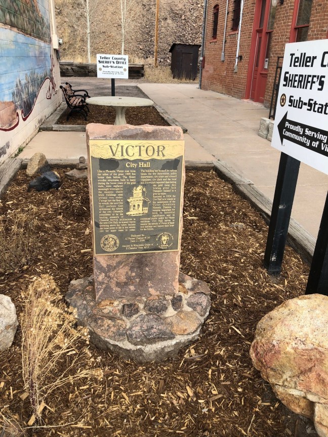 Victor City Hall Historic Marker, Victor, Colorado