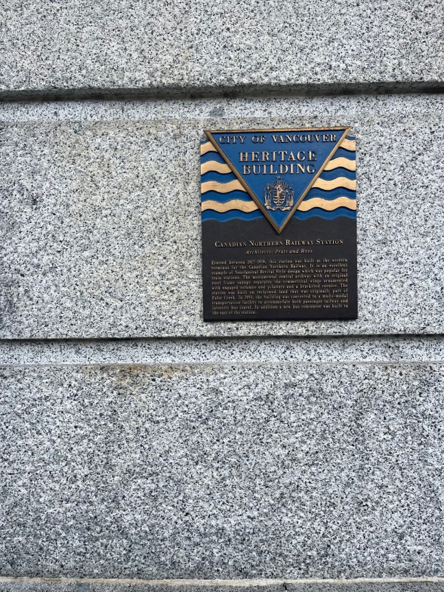 Canadian Northern Railway Station Historical Marker, Vancouver, Canada