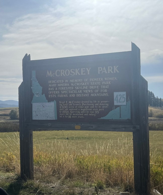 McCroskey Park Historical Marker, Tensed, ID