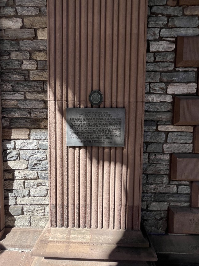 St. Paul's Chapel Historical Marker New York City