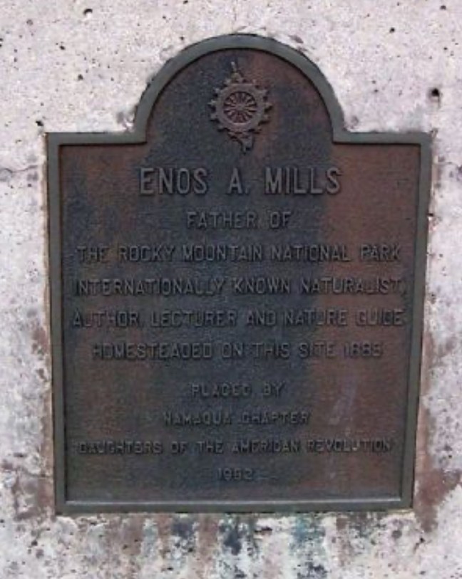 Enos A. Mills Historical Marker, Estes Park, Colorado