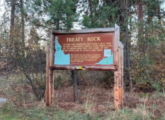 Treaty Rock Historical Marker, Post Falls, Idaho