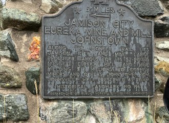 Jamison City, Eureka Mine and Mill and Johnstown Historical Marker