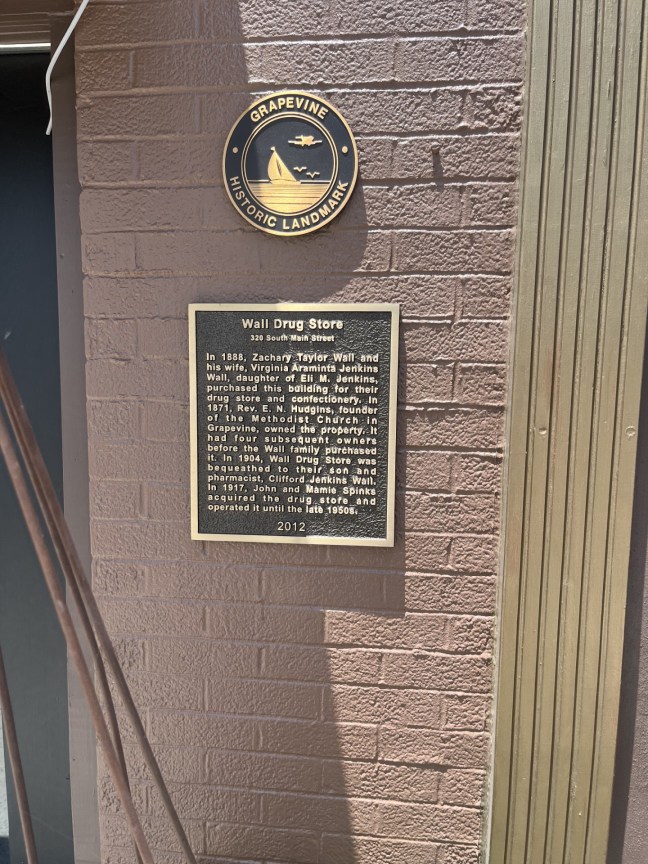 Wall Drug Store Historical Marker, Grapevine, Texas