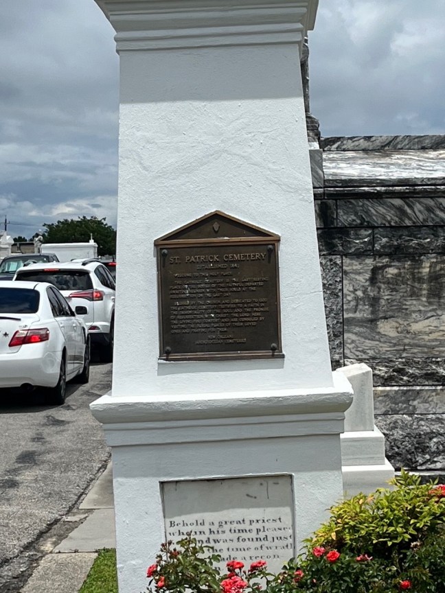 St. Patrick Cemetery Historical Marker, New Orleans, LA